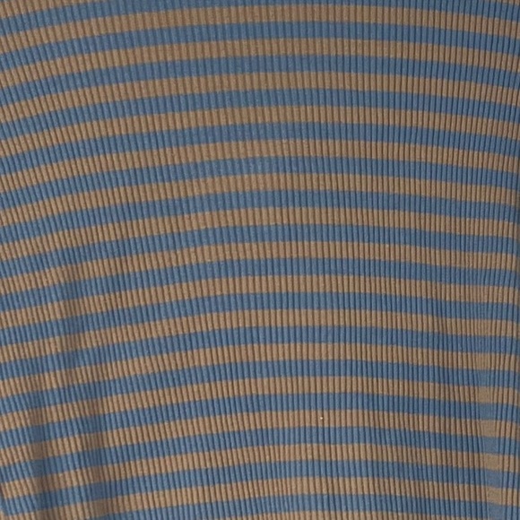 Acne Blue and Tan Striped Long Sleeve Tee - Picture 4 of 8